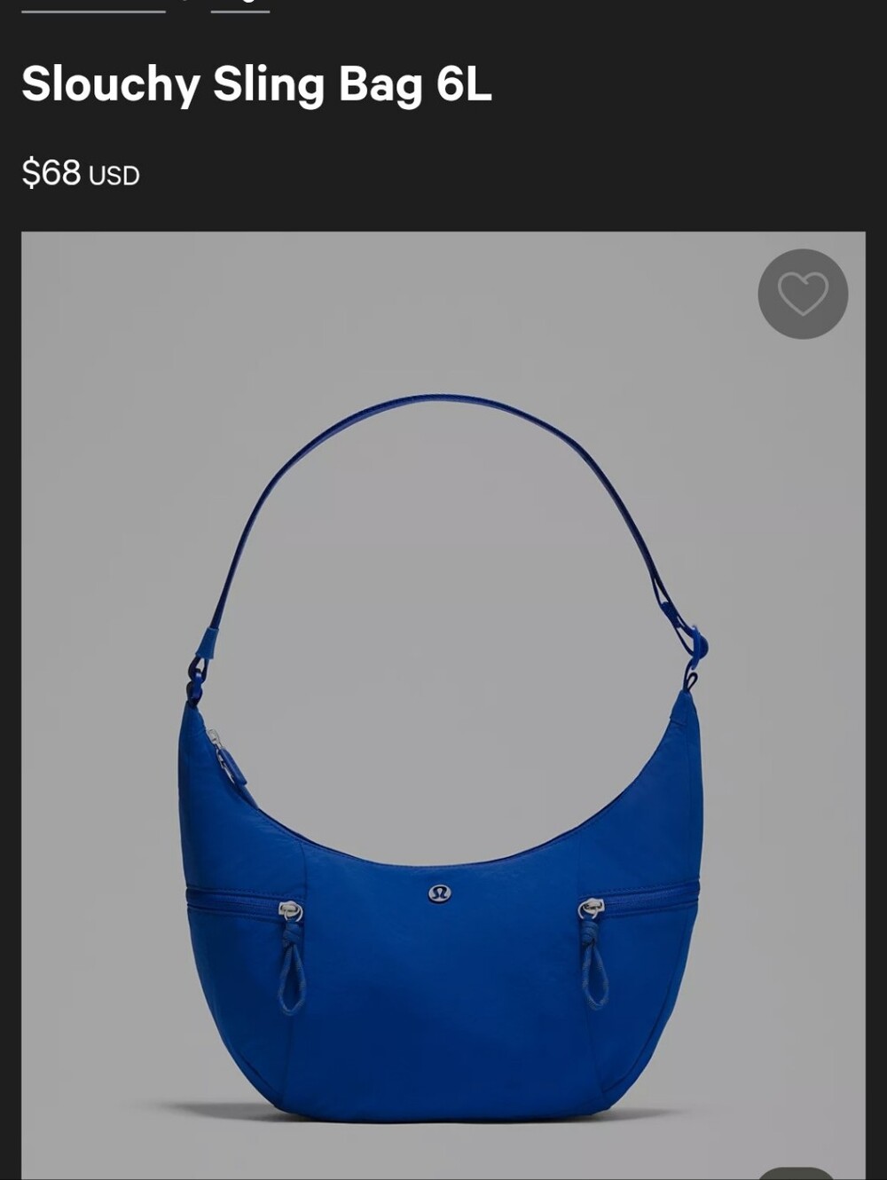 lululemon athletica Slouchy Sling Bag in Royal Blue